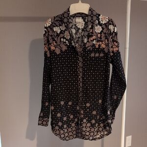 Intimately Free People Button Down Floral Printed Top